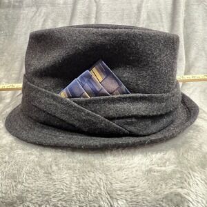 Free Authority Industry Wool Blend Fedora Hat Mens S/M Charcoal Grey Fashion